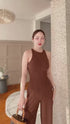 SIRINNN Sleeveless Long Cross Lace BackJumpsuits